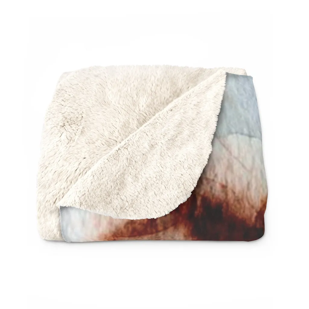 Abstract Comfy Blanket | Rust Blue Ombre