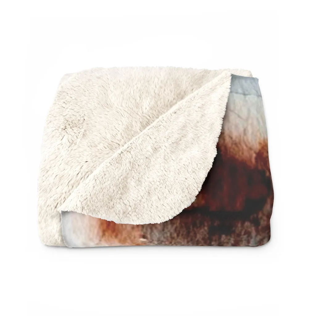 Abstract Comfy Blanket | Rust Blue Ombre