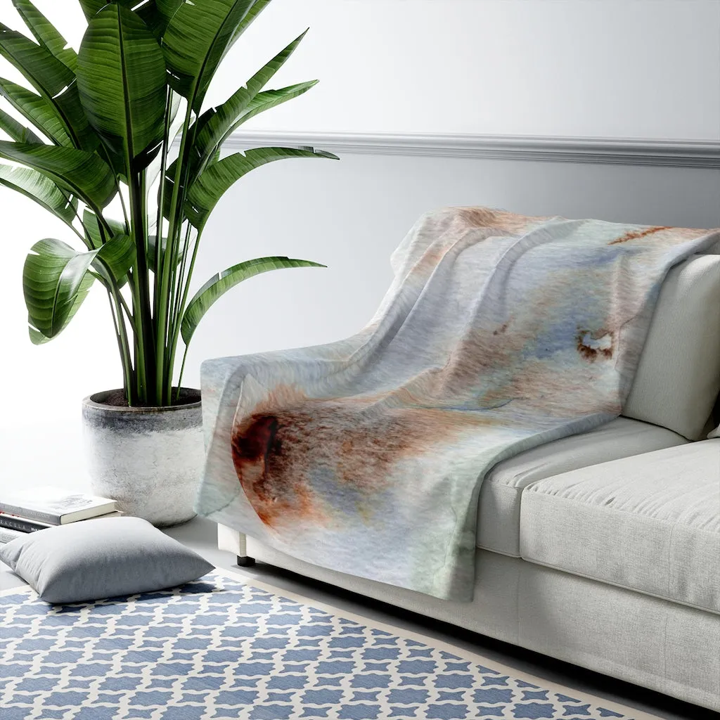 Abstract Comfy Blanket | Rust Blue Ombre