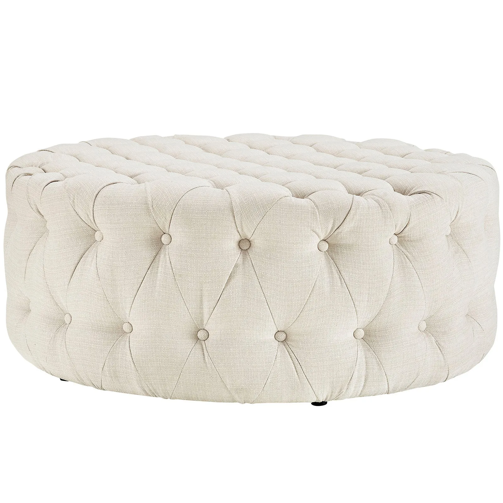 Amour Upholstered Fabric Ottoman Beige EEI-2225-BEI