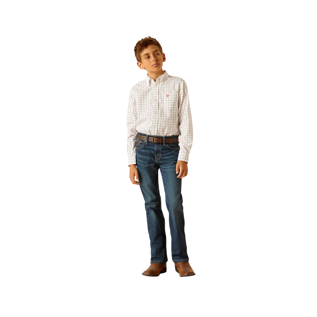 Ariat Kid's Kade Classic Fit White Shirt