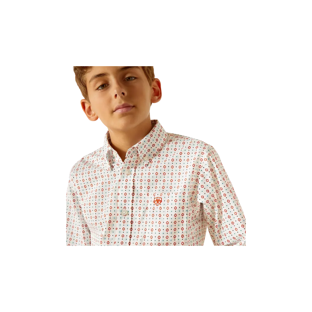 Ariat Kid's Kade Classic Fit White Shirt