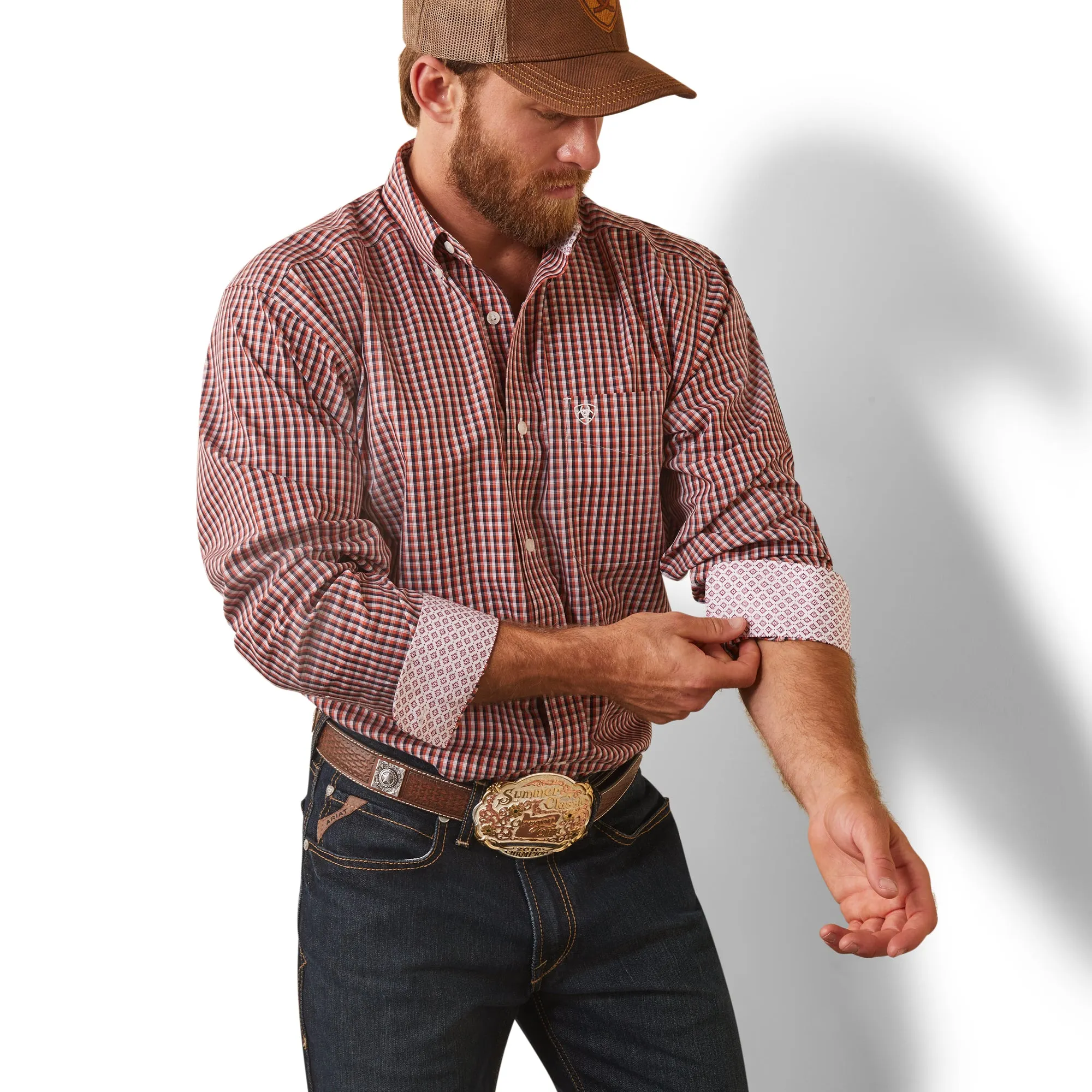 Ariat Men's Fitted Red Shirt Omari
