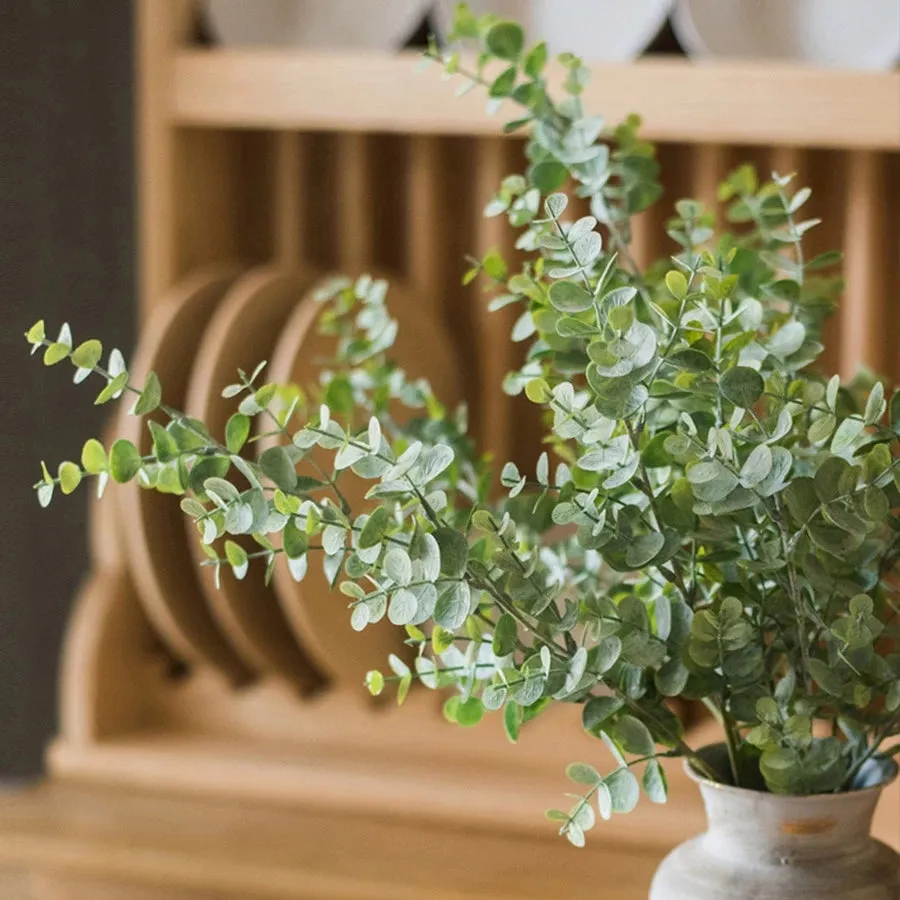 Artificial Plant Leaf Green Eucalyptus Branch For Garden Wall Decoration Home Artificial Fake Leaf Silk Christmas Decoration