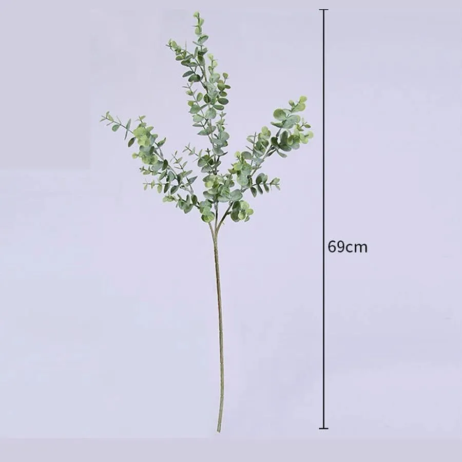 Artificial Plant Leaf Green Eucalyptus Branch For Garden Wall Decoration Home Artificial Fake Leaf Silk Christmas Decoration