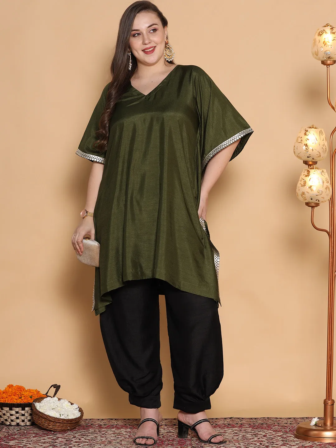 Black Silk Afghani Salwar