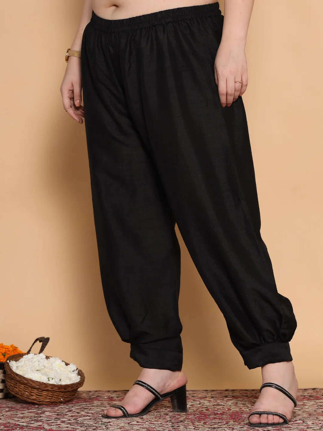 Black Silk Afghani Salwar
