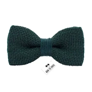 Burlap Rustic Green Bow Tie