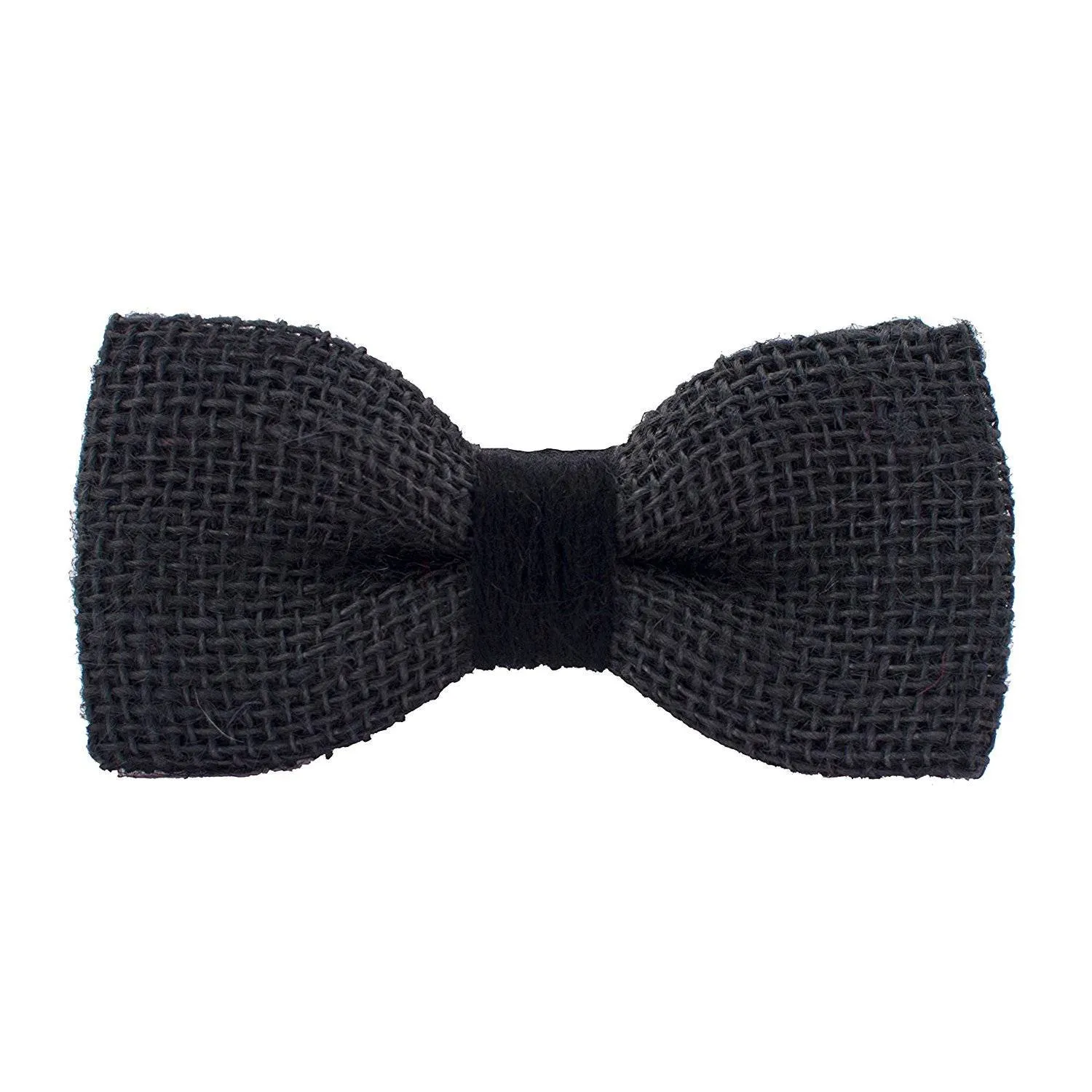 Burlap Rustic Grey Bow Tie