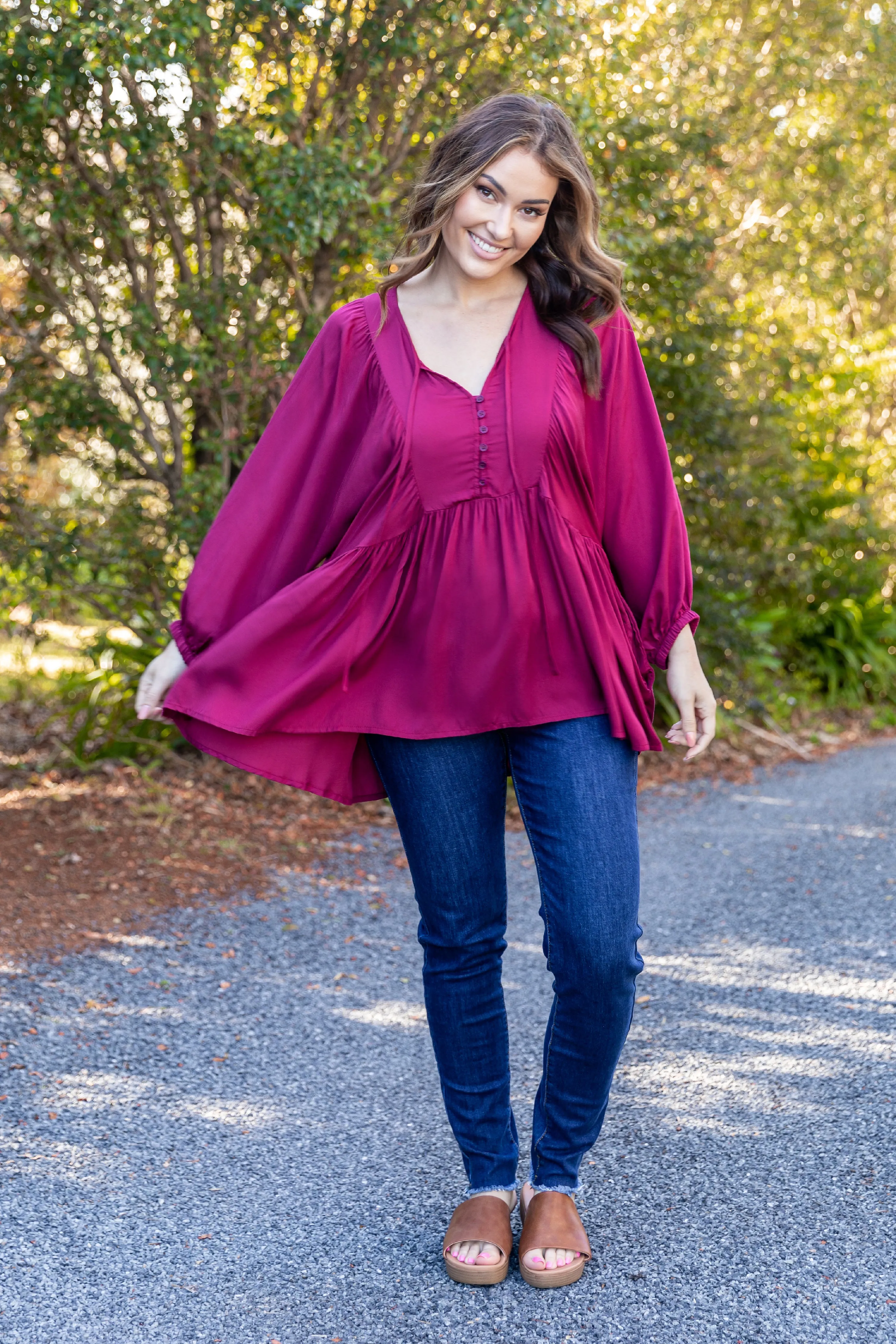 Charlie Top | Merlot | FINAL SALE