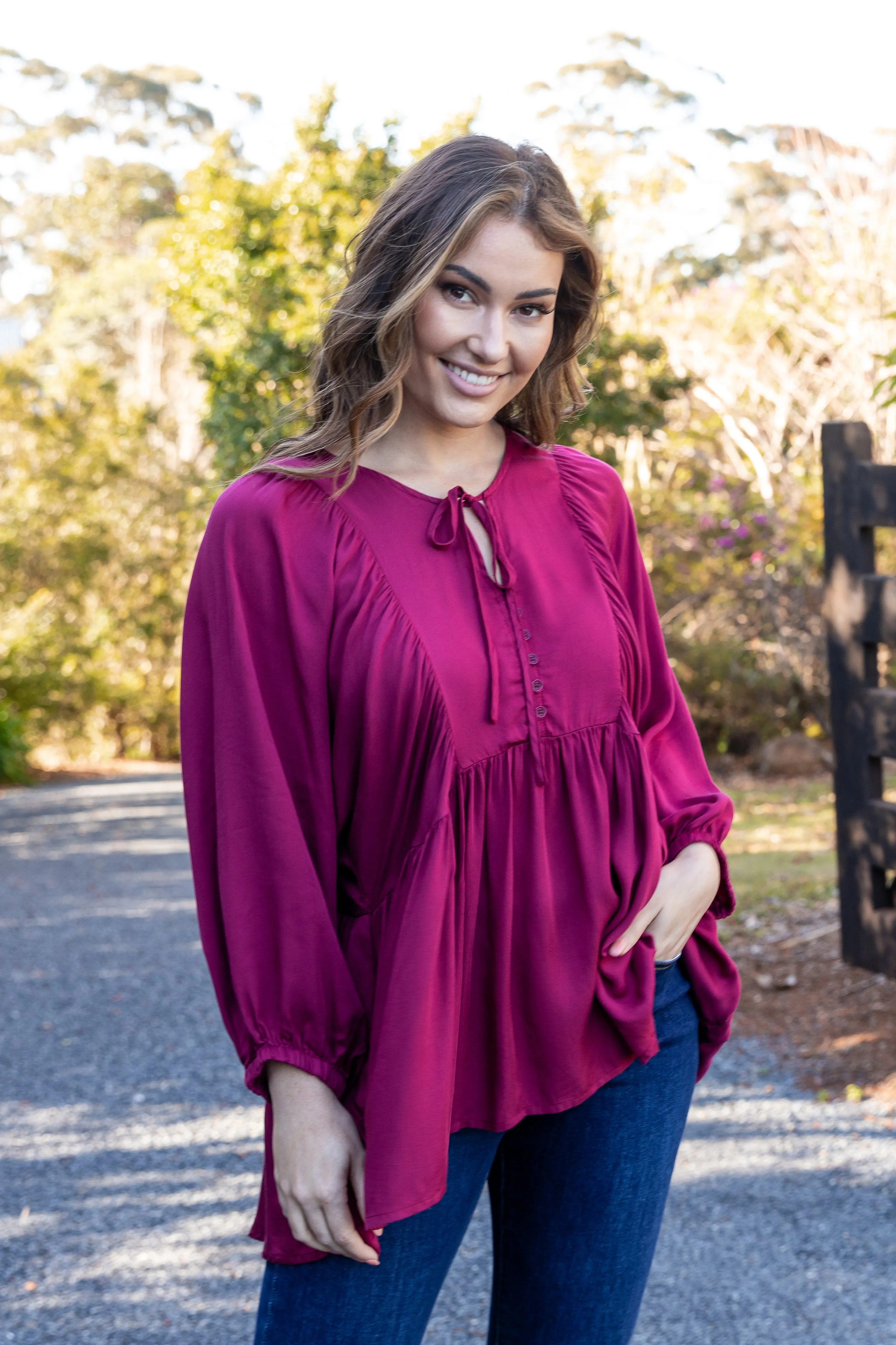 Charlie Top | Merlot | FINAL SALE