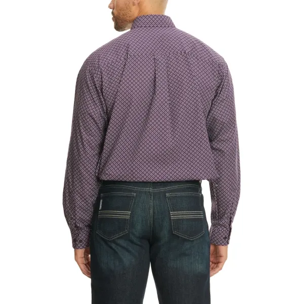 Cinch Men's Dark Purple & White Western Shirt
