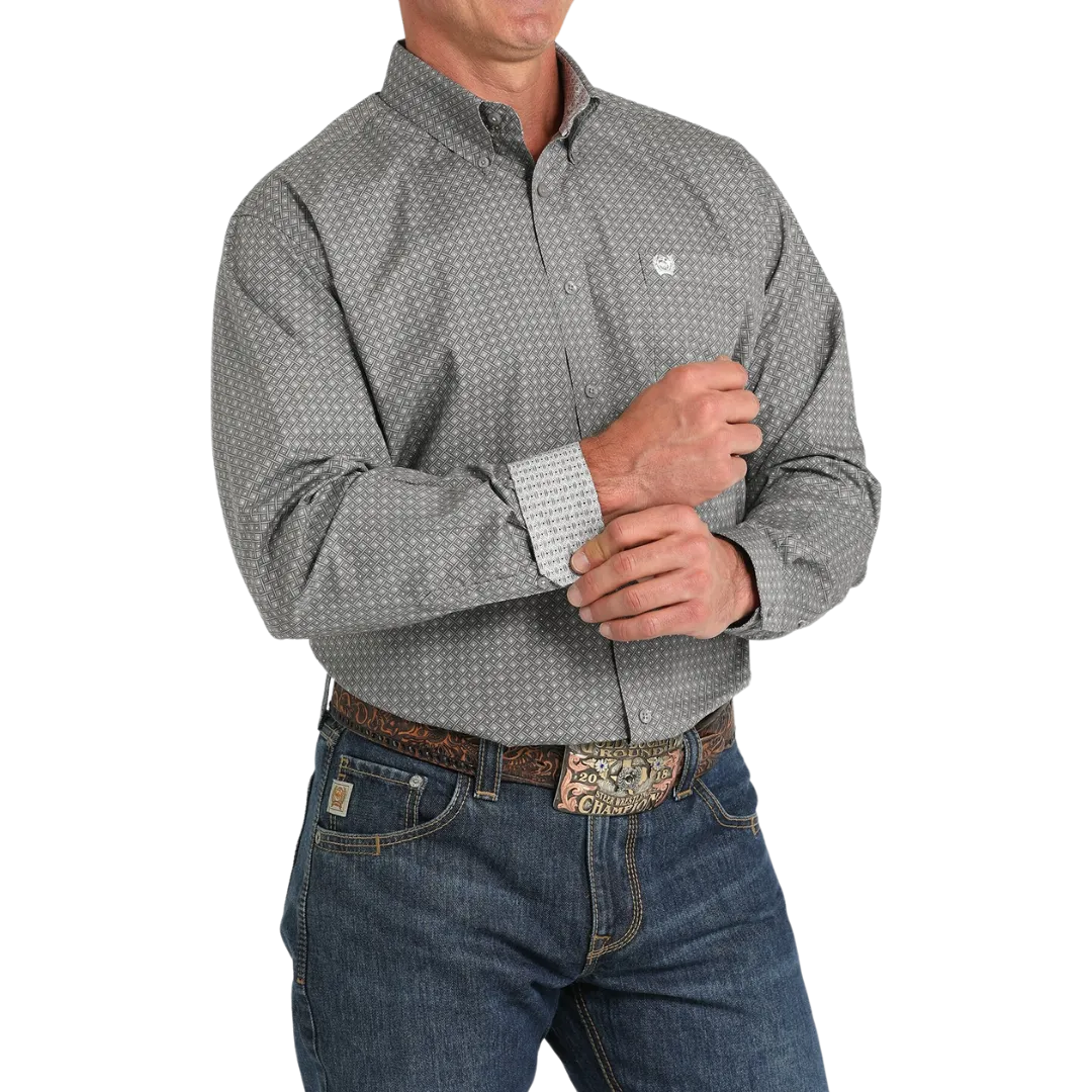 Cinch Men's Print Grey Shirt