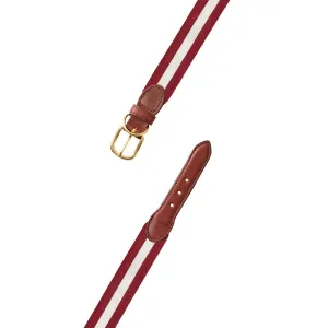 Crimson & White Grosgrain Ribbon Dog Collar