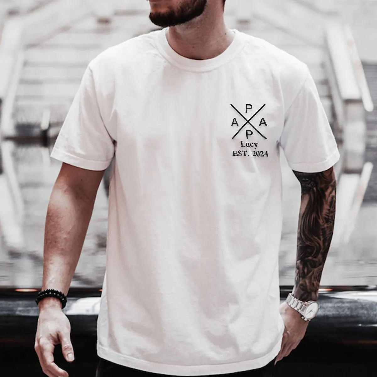 Custom Comfort Color® Embroidered Best Papa Shirt