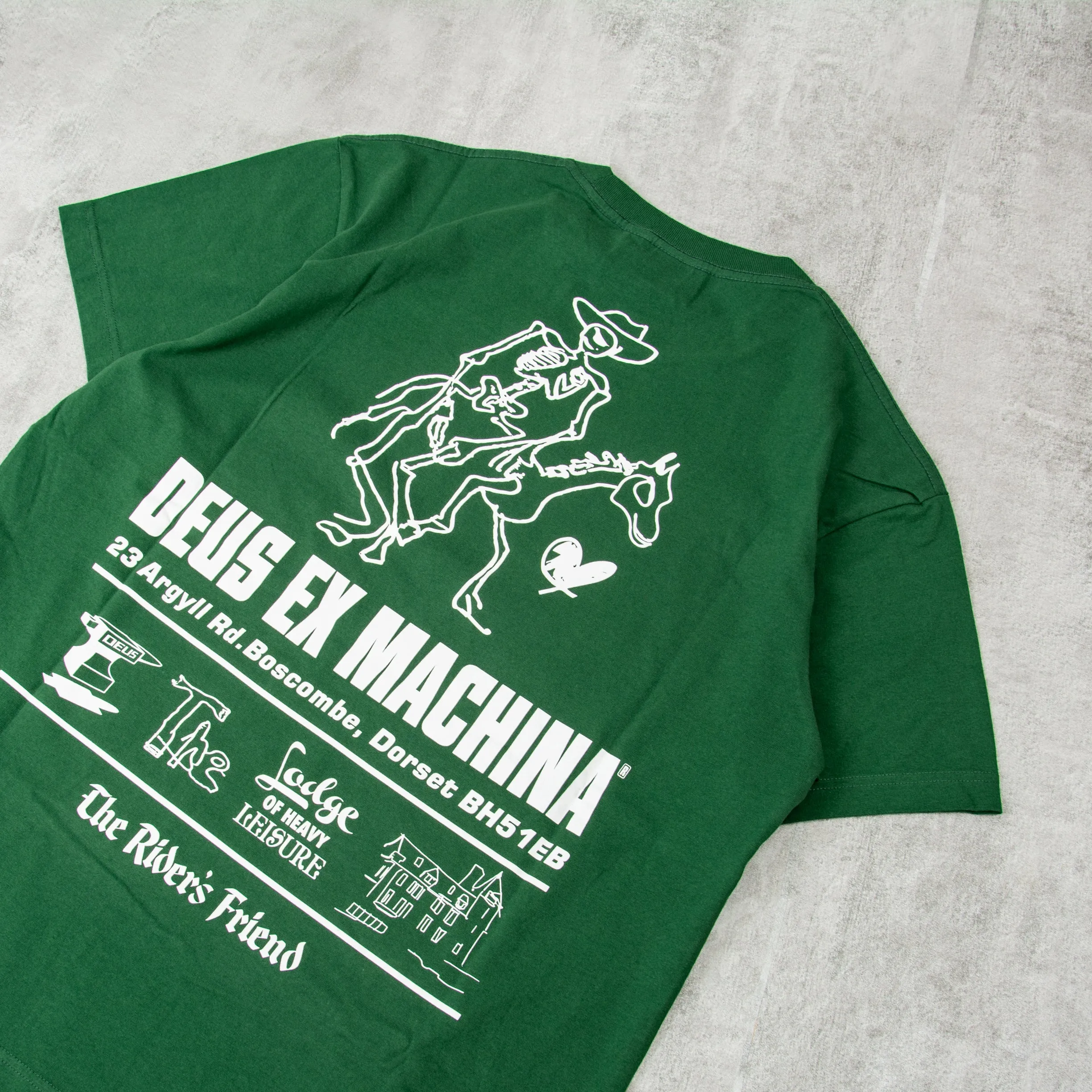 Deus ex Machina Boscombe Address Tee - Hillside Green