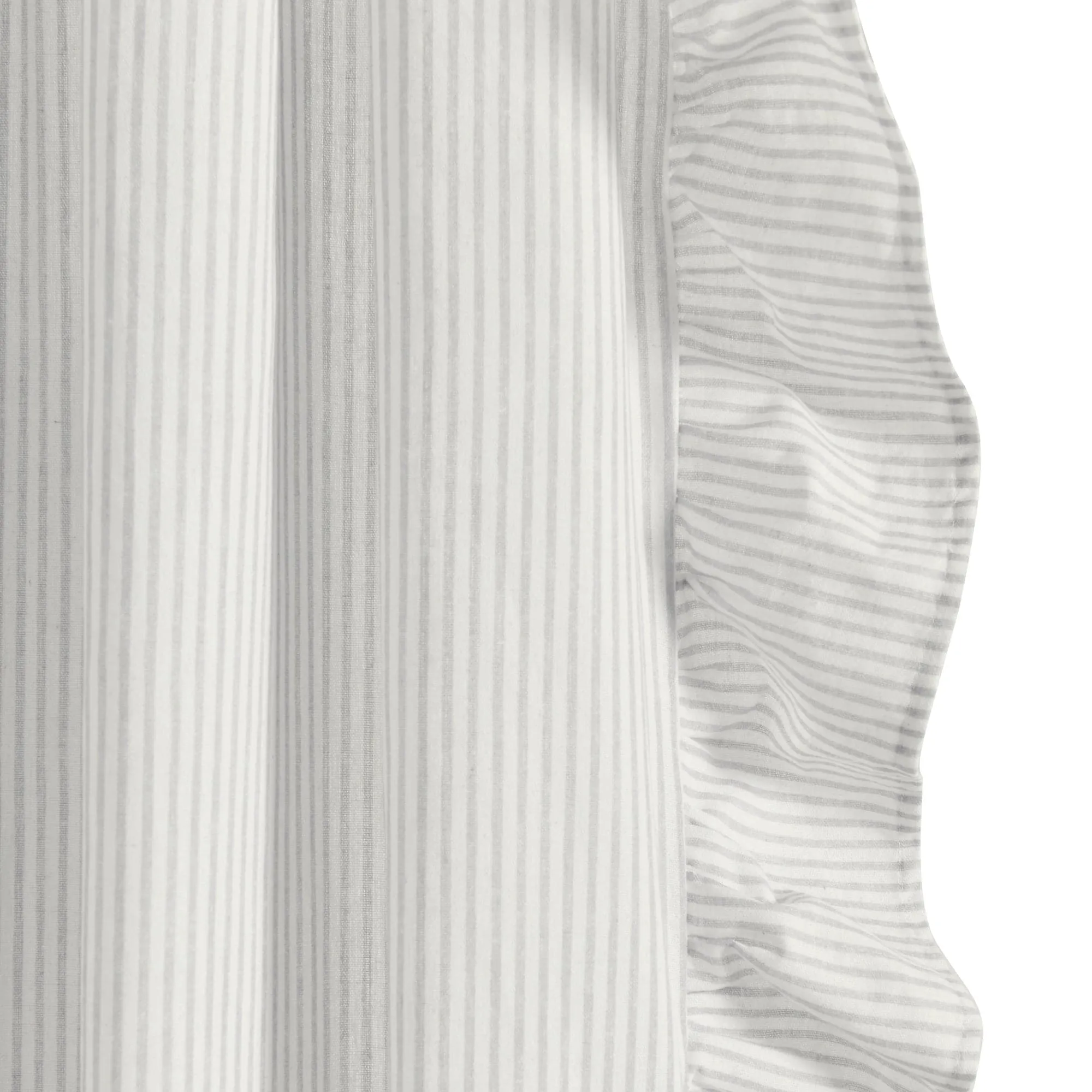 Farmhouse Stripe Reyna Ruffle Window Curtain Panel Set