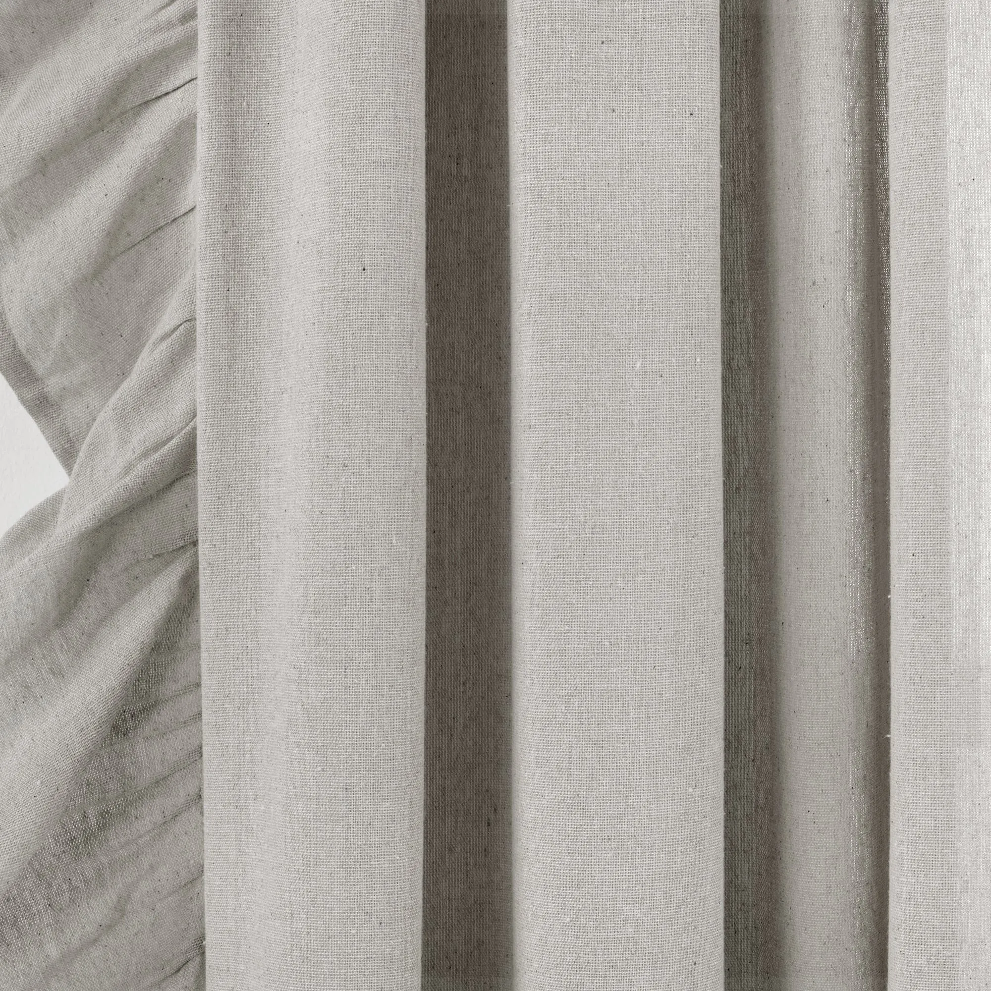 Faux Linen Ruffle Window Curtain Panel
