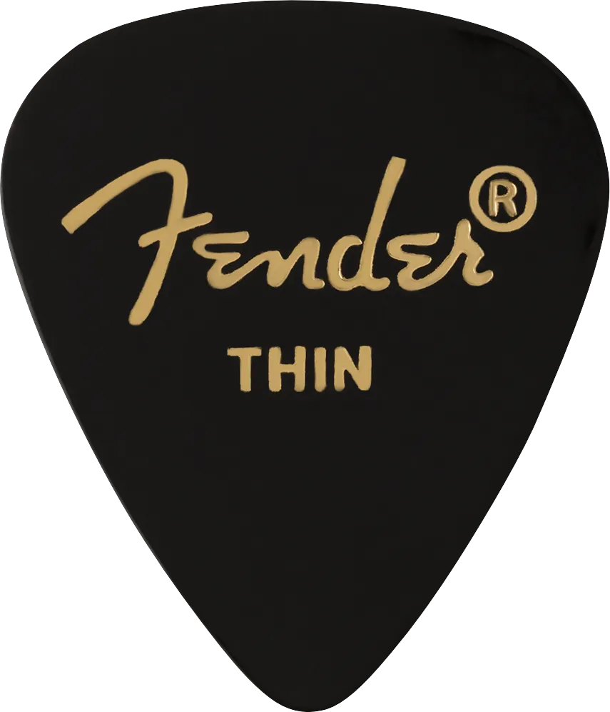 Fender 351 Shape Premium Picks, Thin, Black, 12 Count