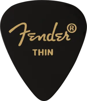 Fender 351 Shape Premium Picks, Thin, Black, 12 Count