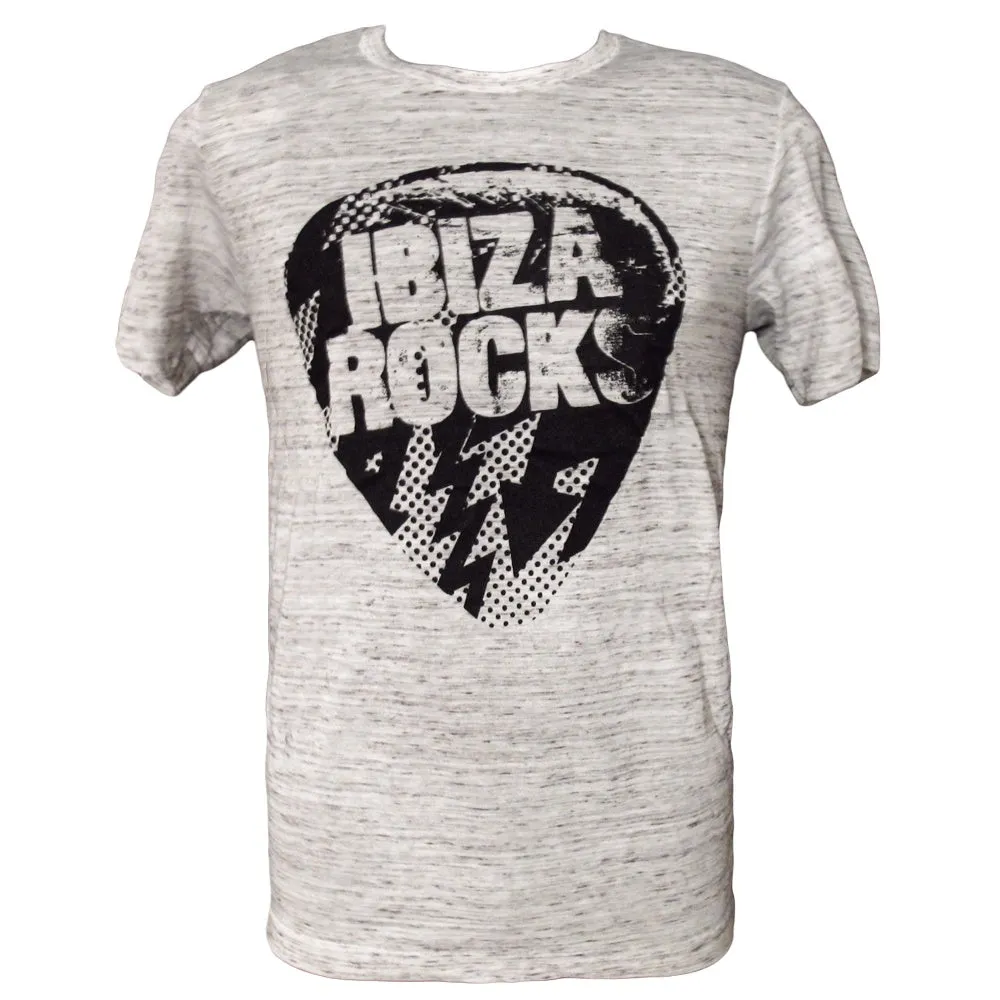 Ibiza Rocks Grey Marbled Men's Logo T-Shirt