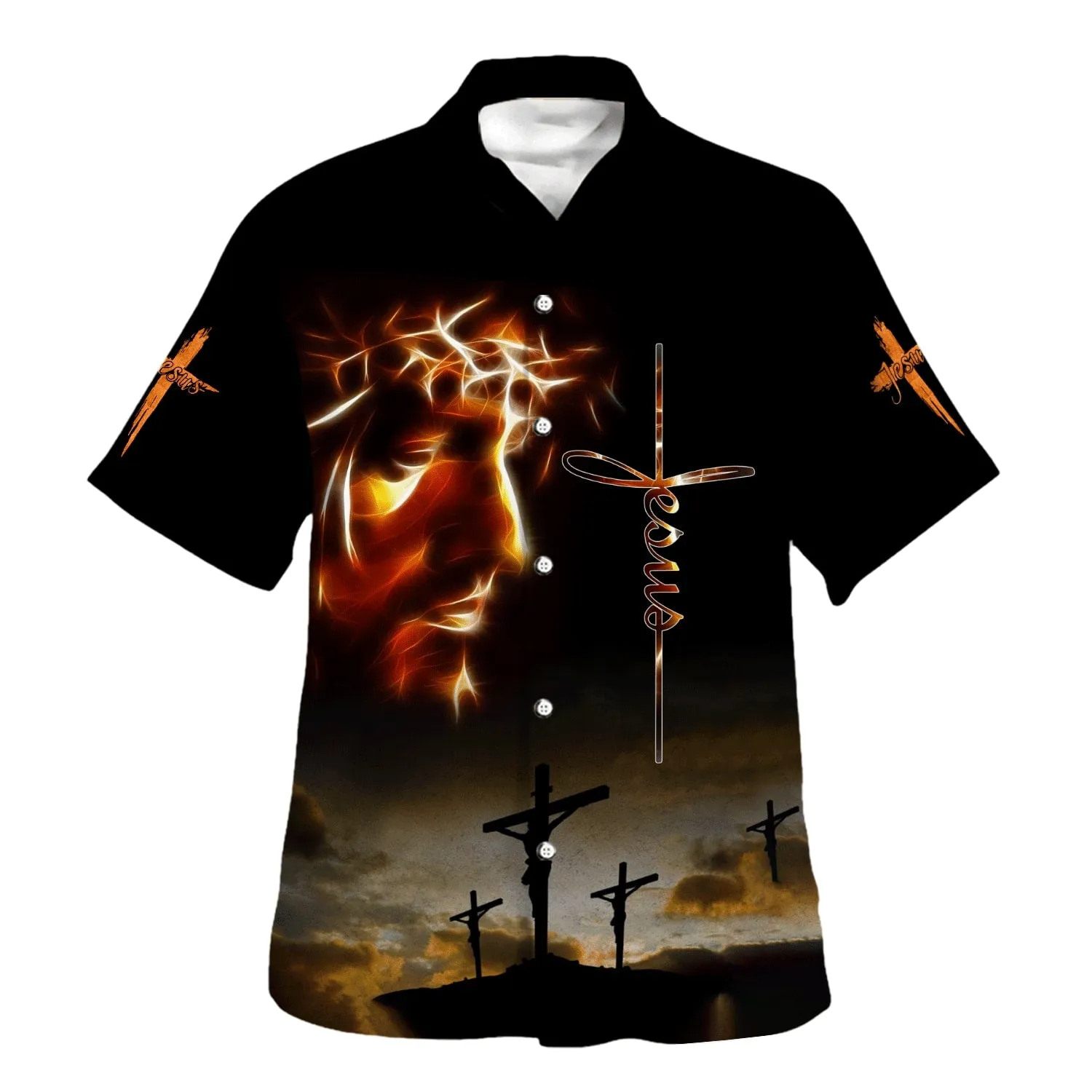 Jesus Crown Of Thorns I Can Do All Things Hawaiian Shirt - Christian Hawaiian Shirt - Religious Hawaiian Shirts