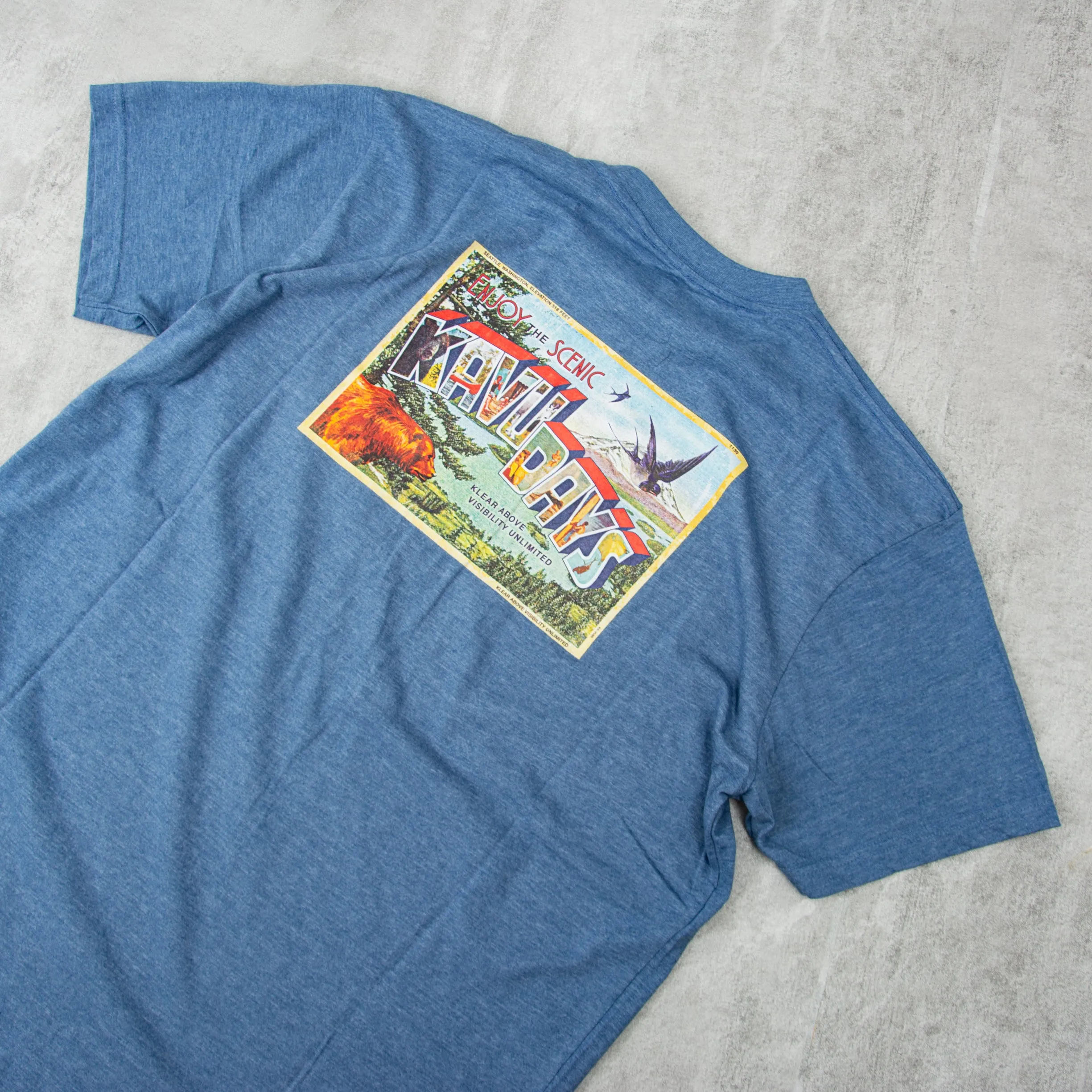 KAVU Post Out Tee - Steel Blue
