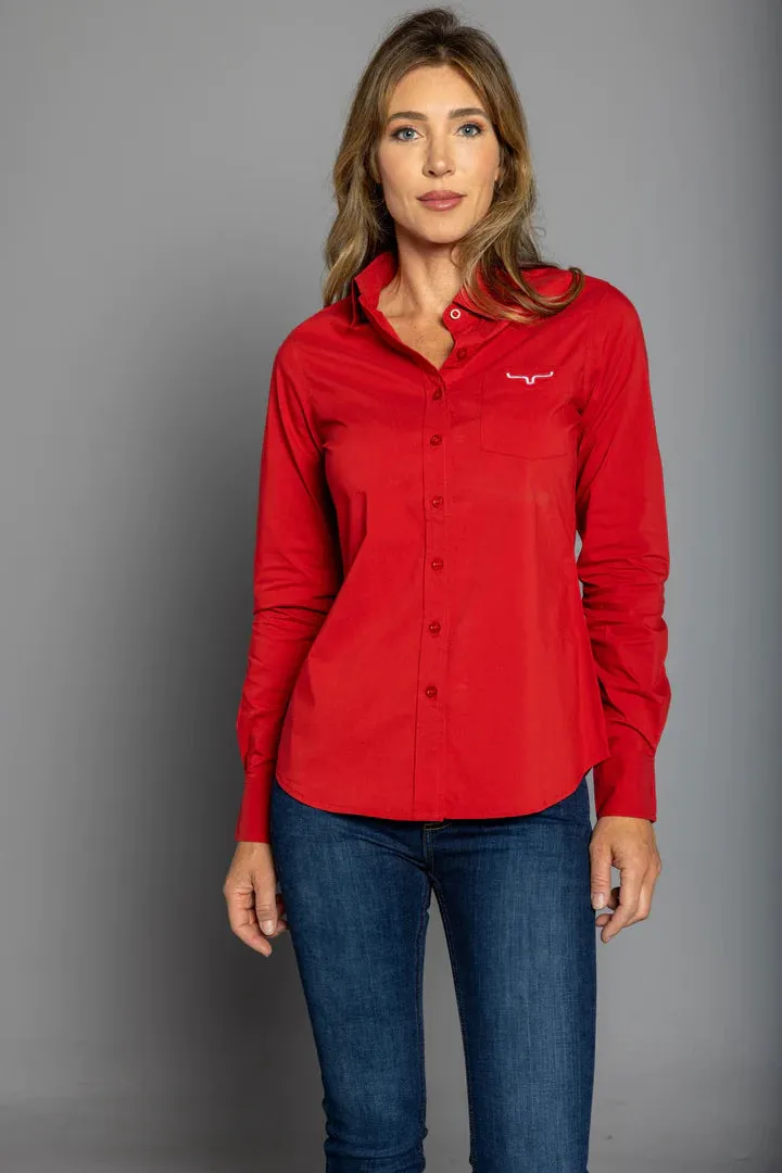 Kimes Ranch Ladies Kr Team Shirt Long - Red