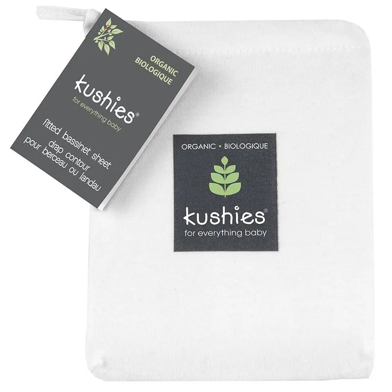 Kushies Organic Jersey Bassinet Sheet | White