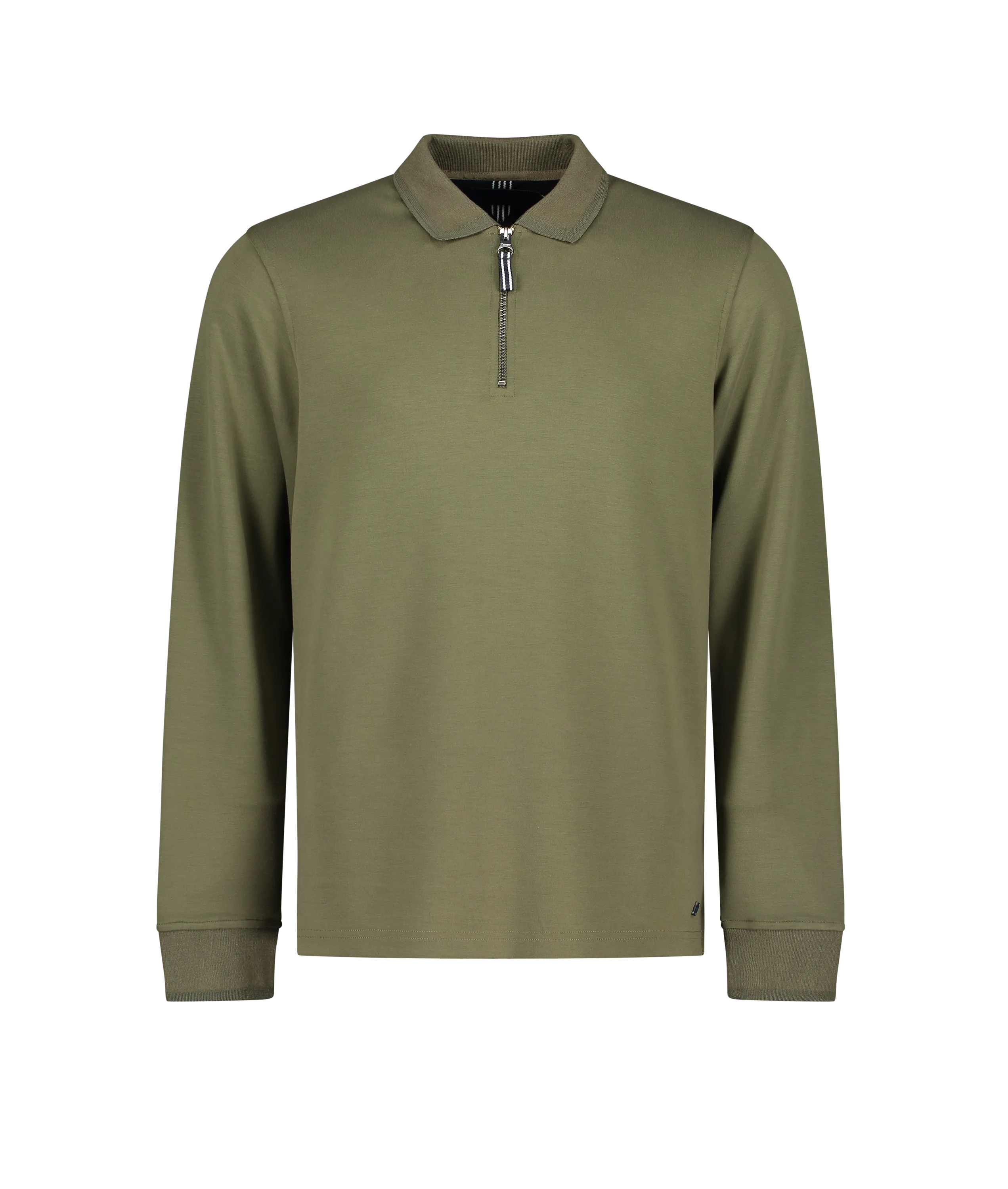Legra Zip Neck Lux Jersey Long Sleeve Polo - Green