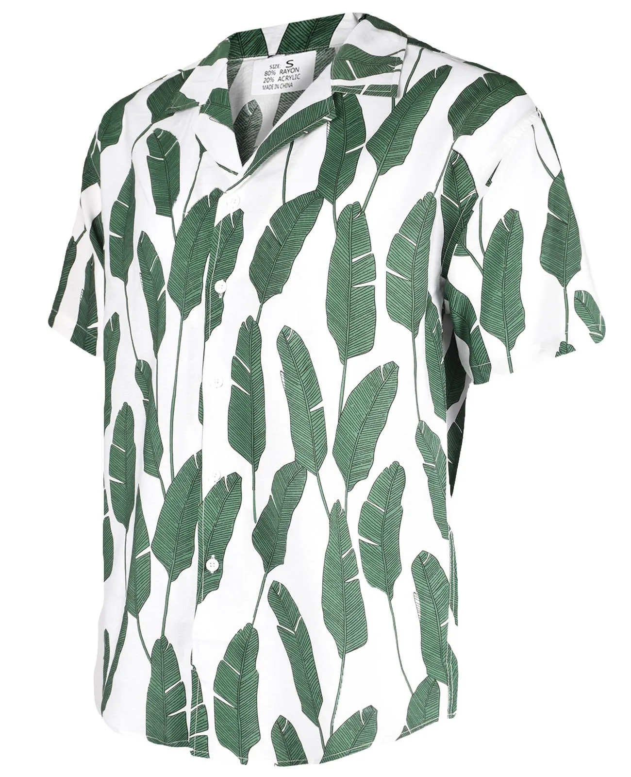 Mens Green Hawaiian Shirts - S