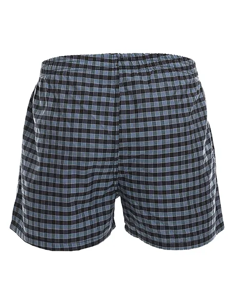 Men's Plaid Boxer, Stylish Denim Blue Comfy Made Cotton