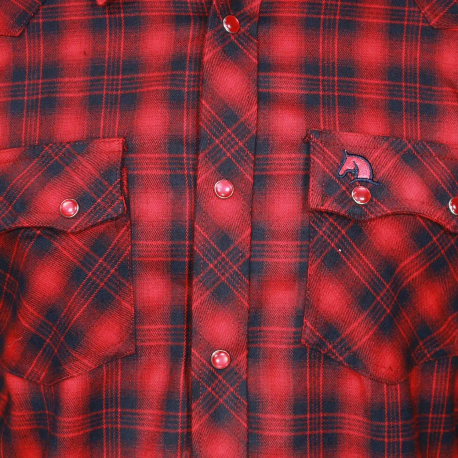 Men's White Diamonds Long Sleeve Western Shirt - Red