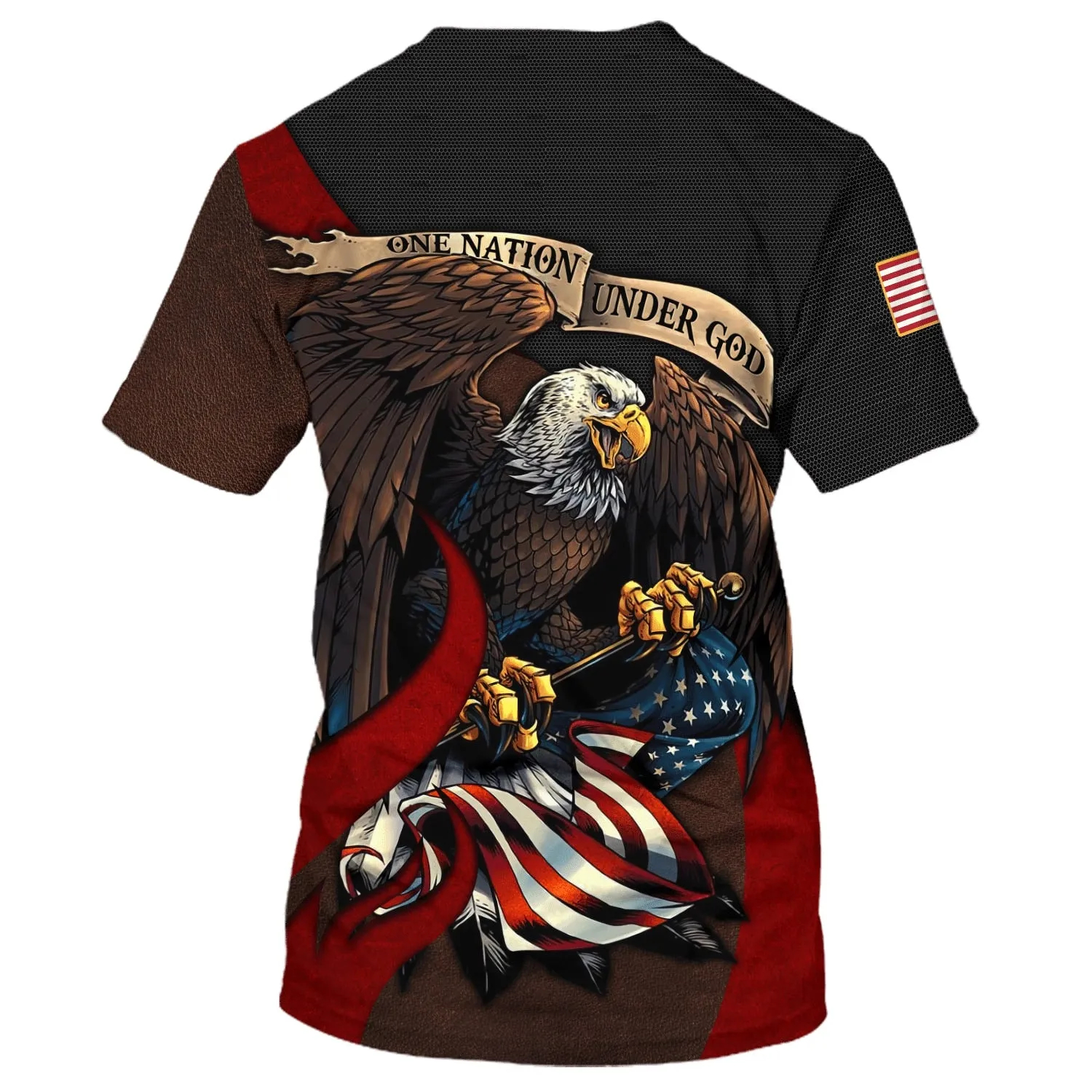 One Nation Under God Eagles 3D All Over Printed Shirt for Men and Women