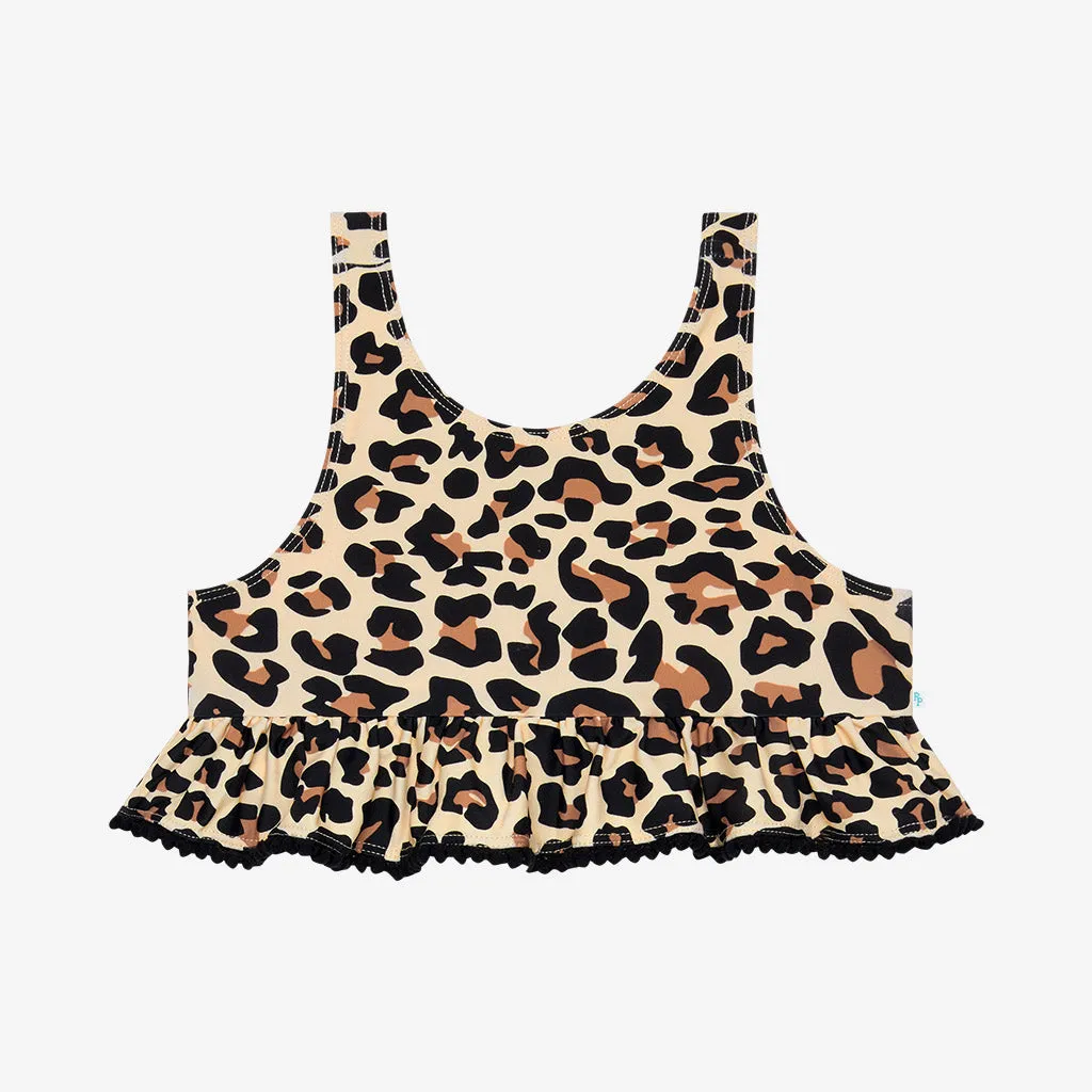 Posh Peanut Lana Leopard Ruffled Two Piece Tankini Set