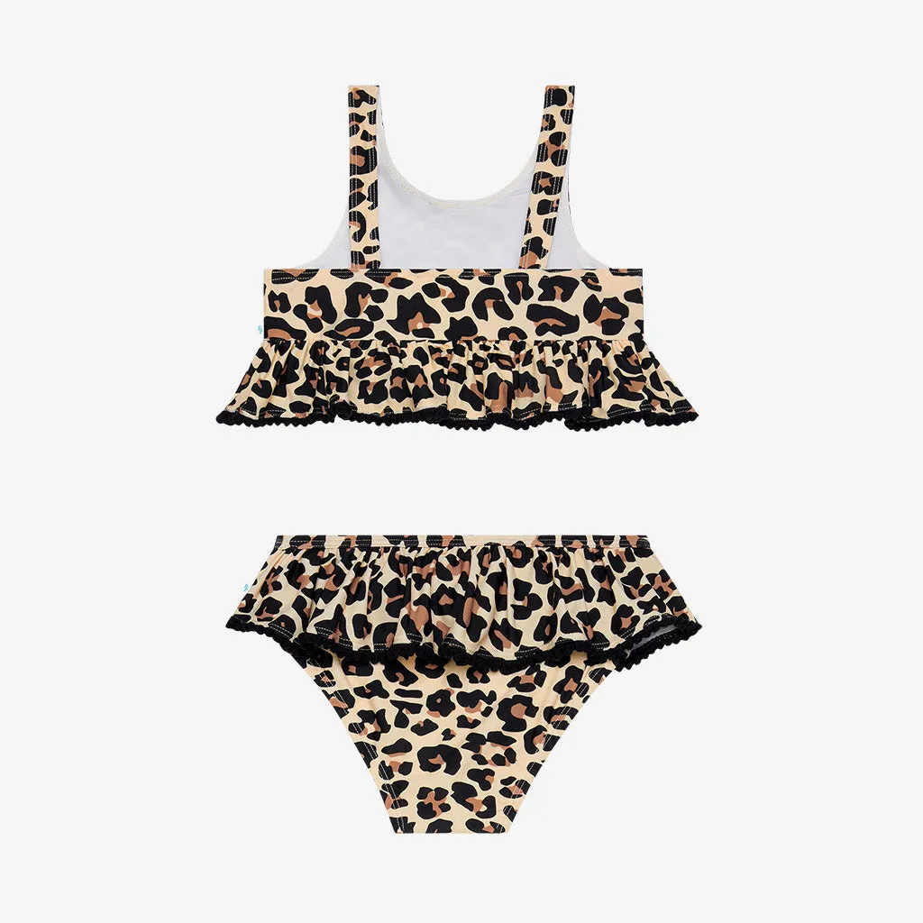 Posh Peanut Lana Leopard Ruffled Two Piece Tankini Set