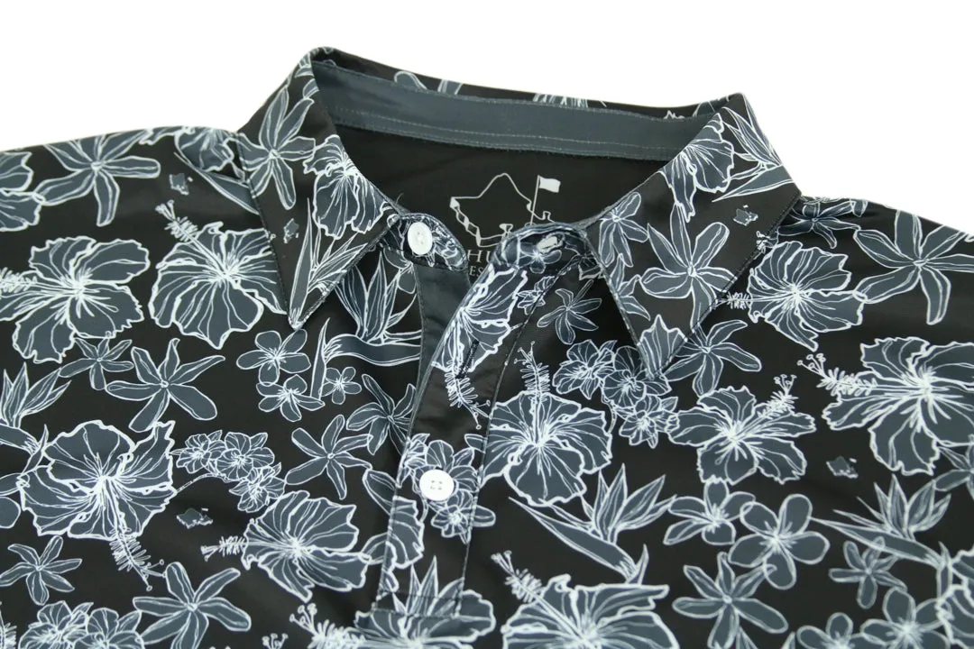 "Small Kine Sketchy Onyx" - OGA Youth Polo - Onyx Black