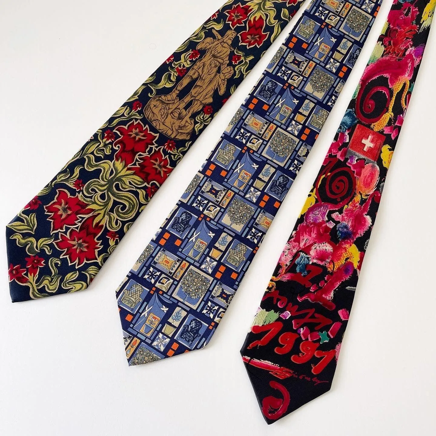 SET OF THE SILK HAND MADE TIES