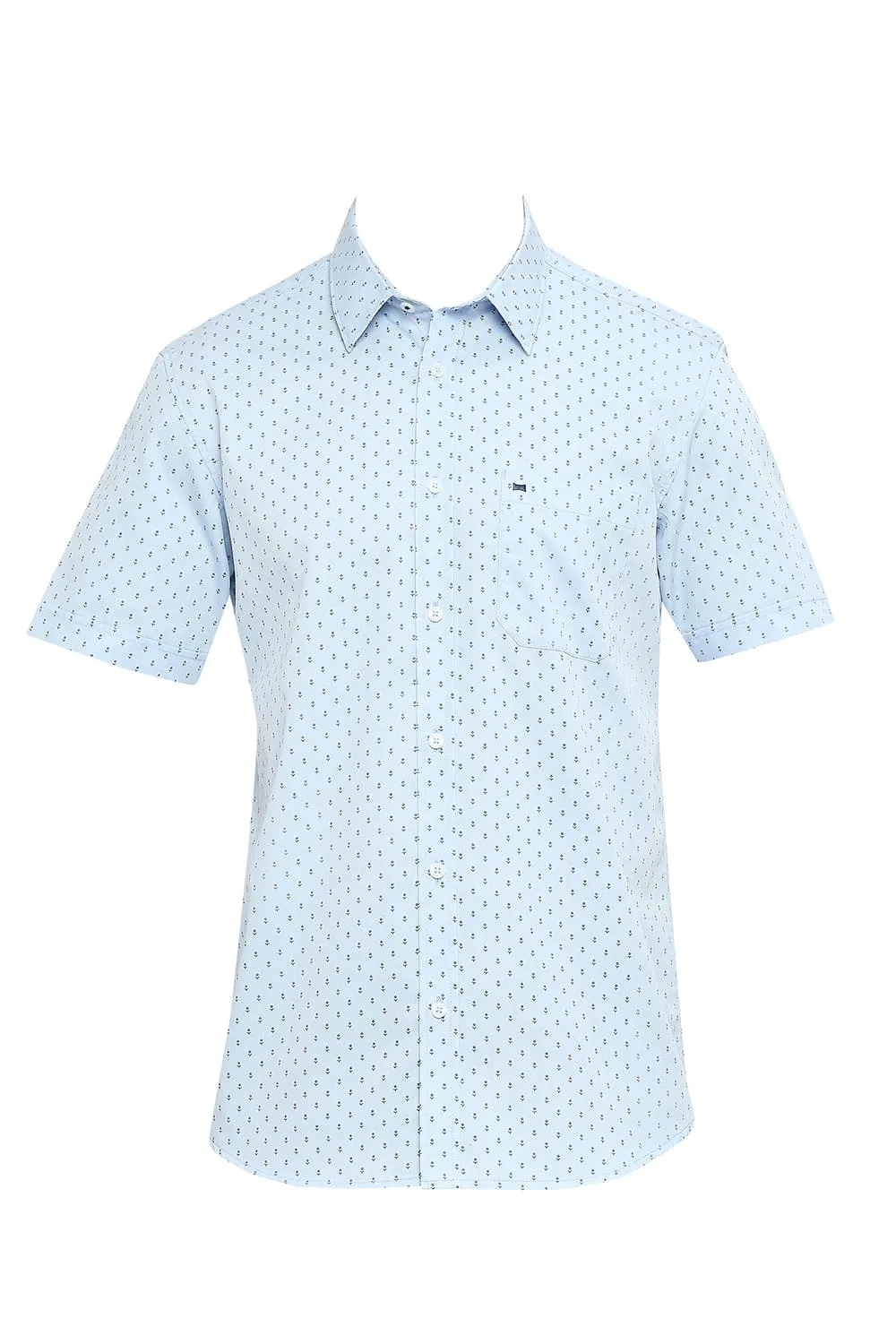 Slim Fit Cotton Polyester Cavalry Printed Halfsleeves Shirt