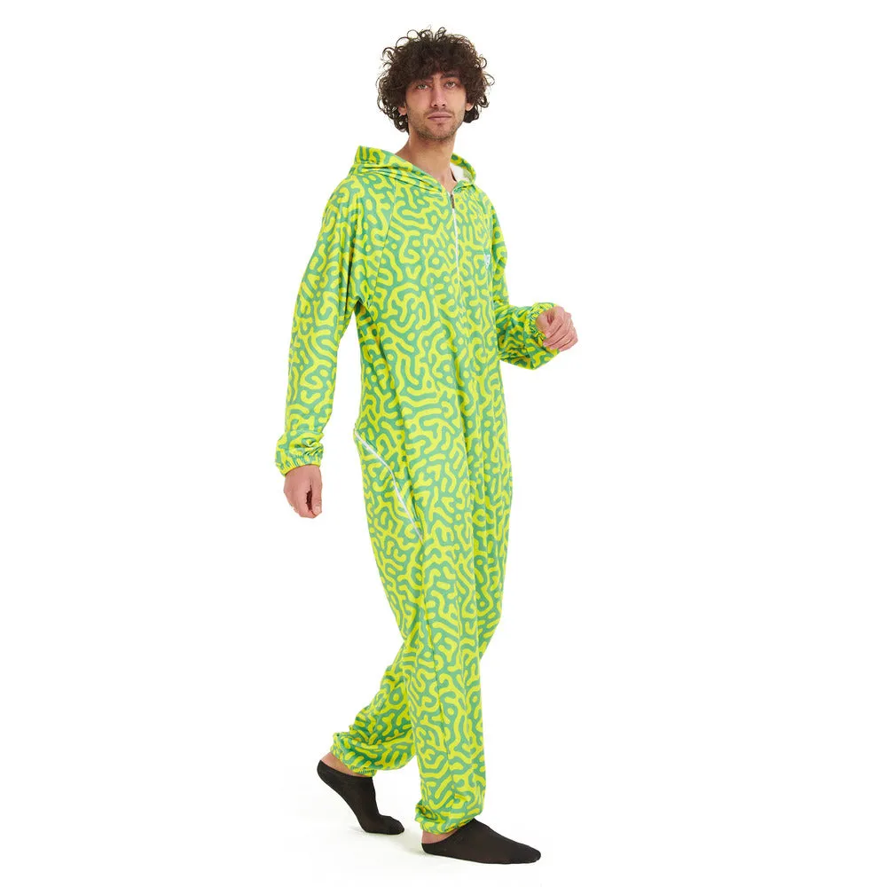 Snuggs Blanket Onesie Green Doodles