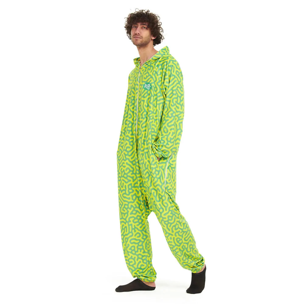 Snuggs Blanket Onesie Green Doodles