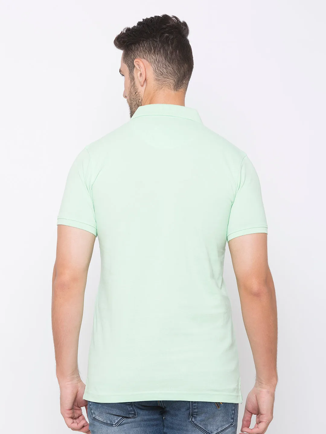 Spykar Men Green Cotton Activewear T-Shirt