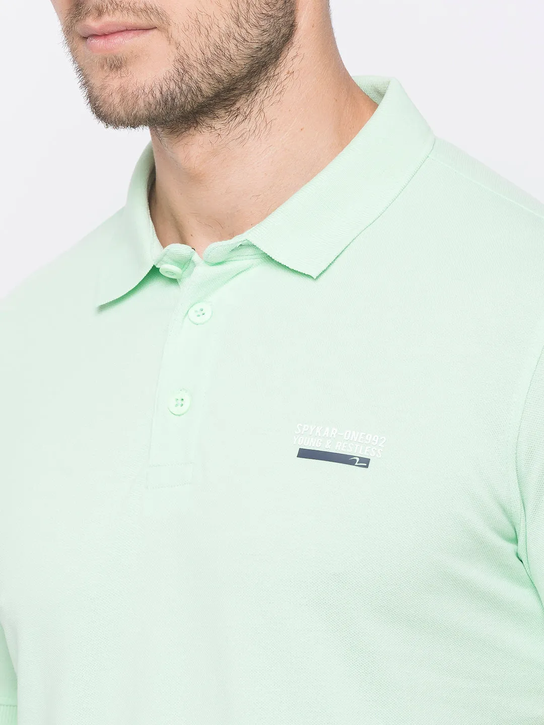 Spykar Men Green Cotton Activewear T-Shirt