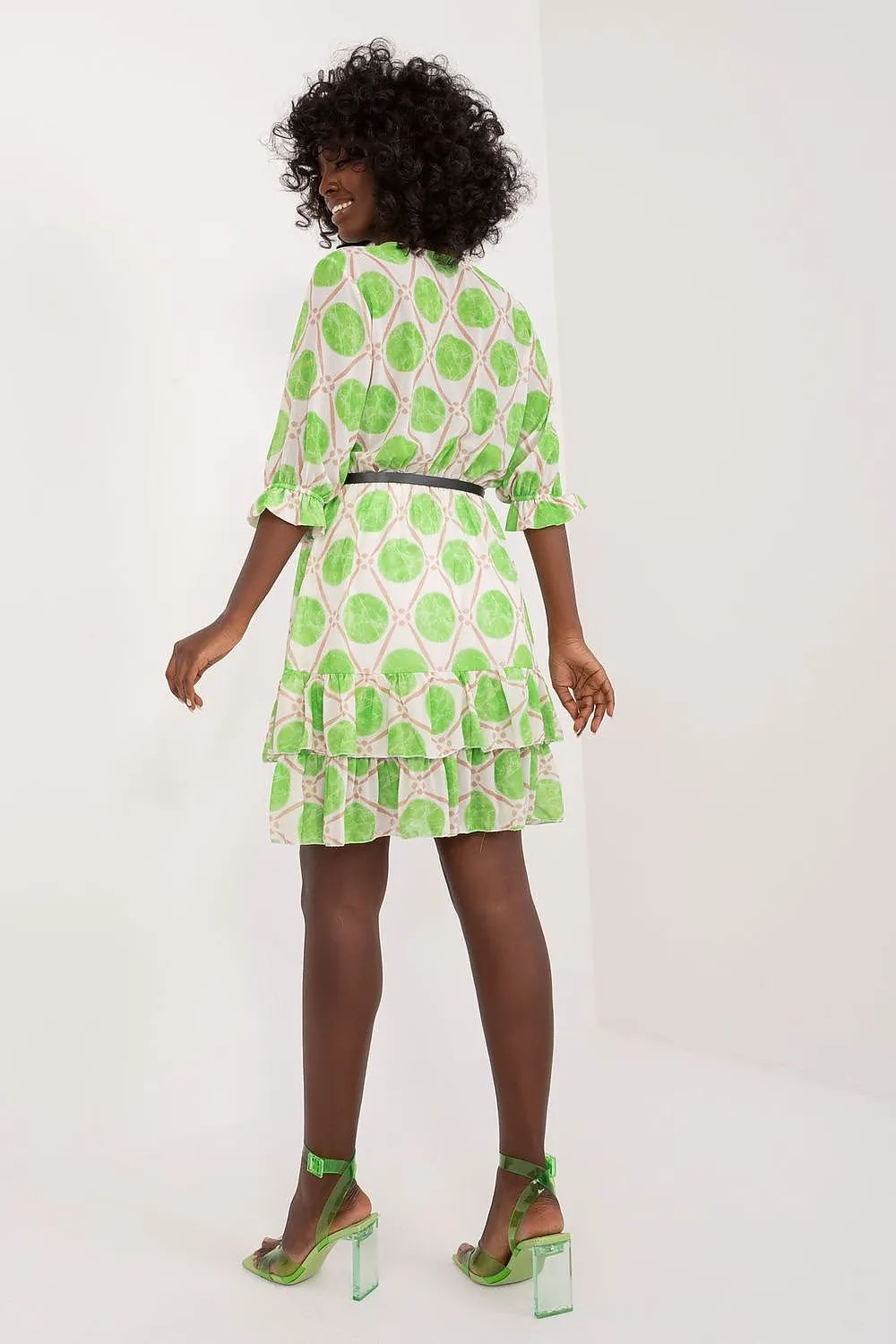 TEEK - Two Tiered Ruffle Belted Dress