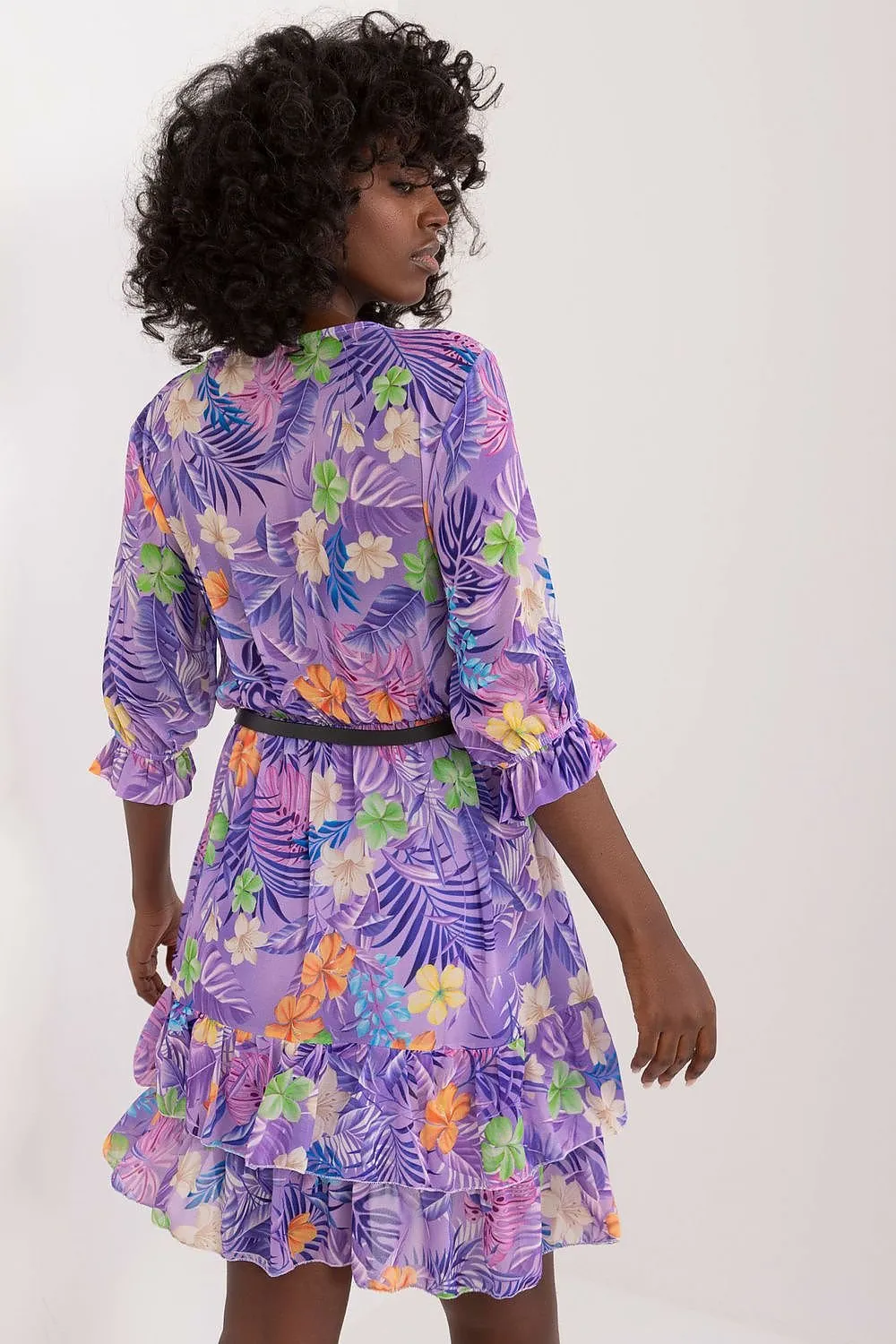 TEEK - Two Tiered Ruffle Belted Dress