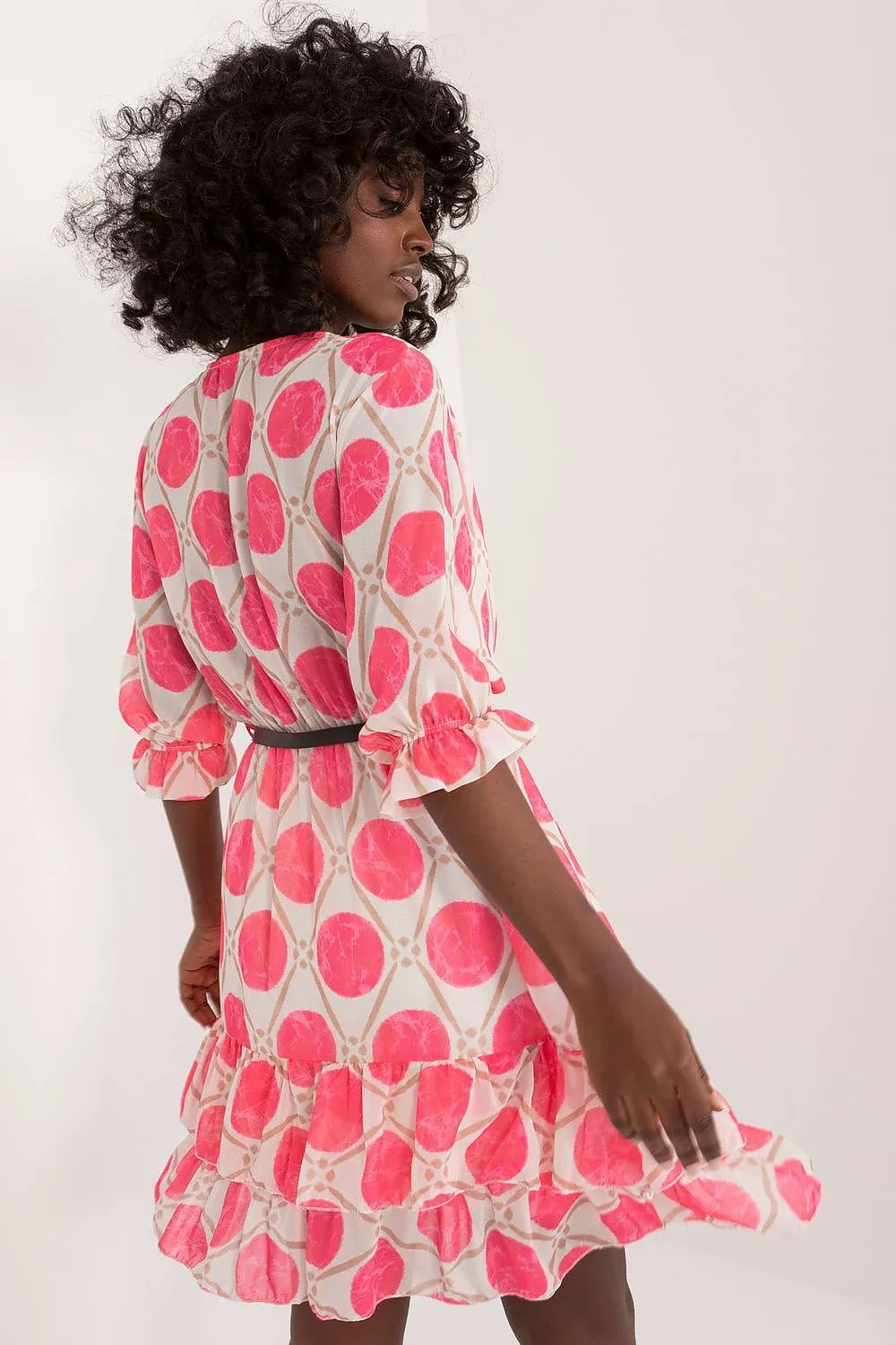 TEEK - Two Tiered Ruffle Belted Dress