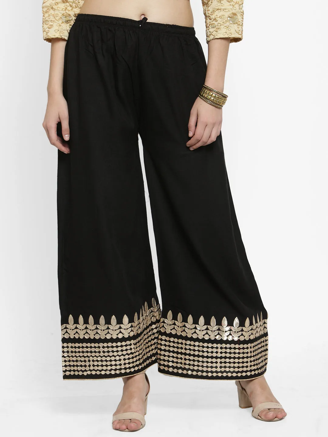 Women'S Black Gotta Patti Rayon Palazzo