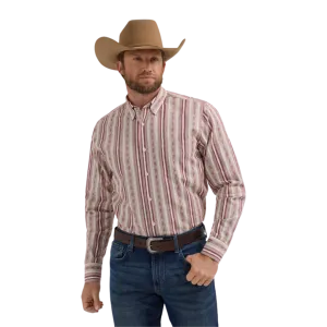 Wrangler Men's Cody Johnson Stripe Red Shirt