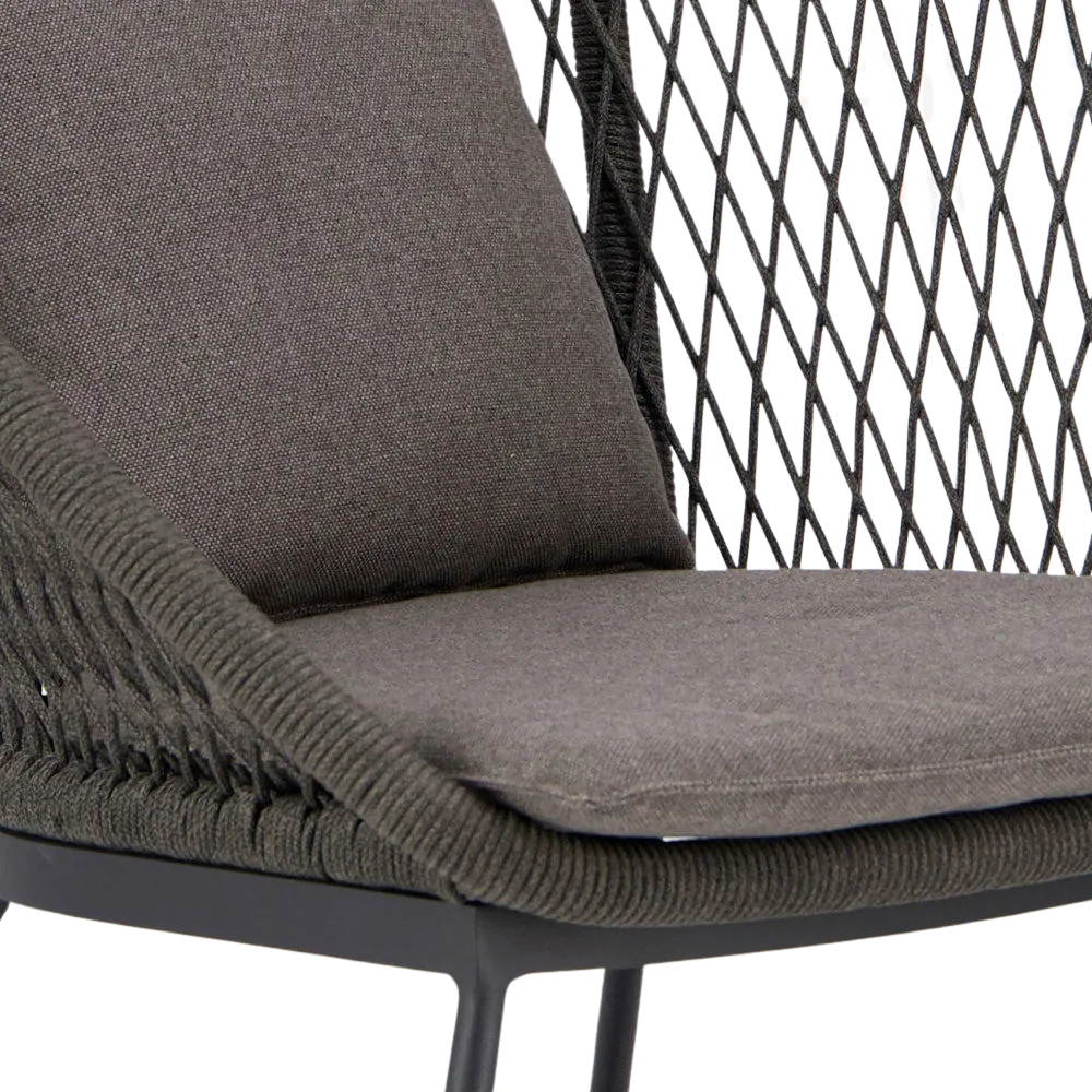 High-Back Zaha Outdoor Lounge Chair with Elegant Cross Weave Design