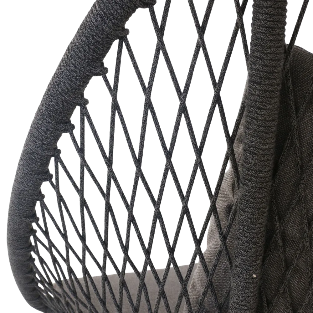 High-Back Zaha Outdoor Lounge Chair with Elegant Cross Weave Design